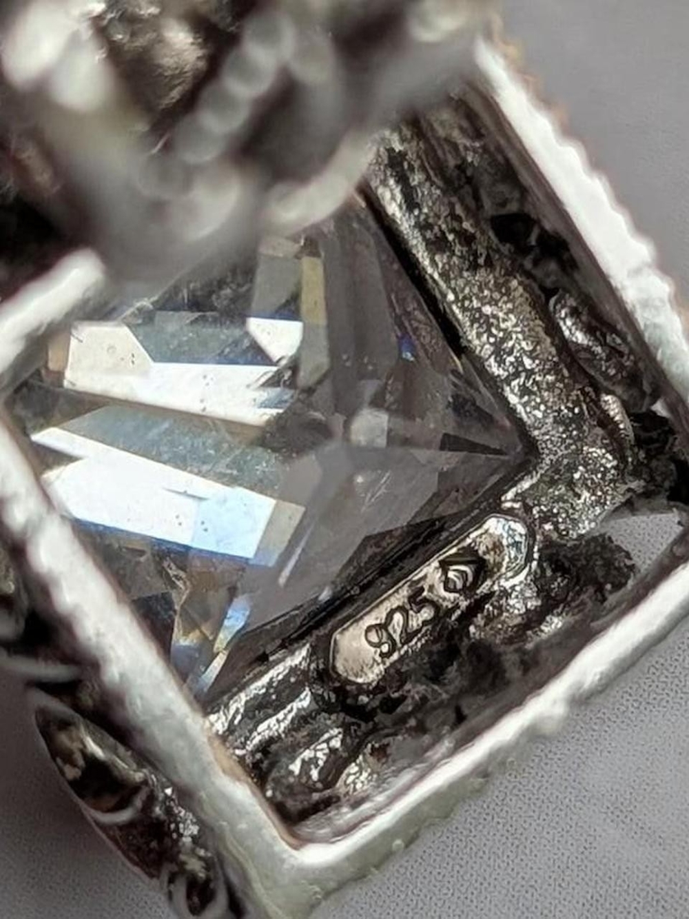 Sterling Silver Silpada Square CZ Pendant Necklace - Picture 8 of 8
